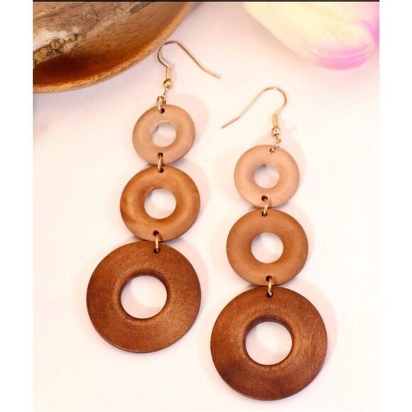 Wooden Earrings - Picture 3 of 5